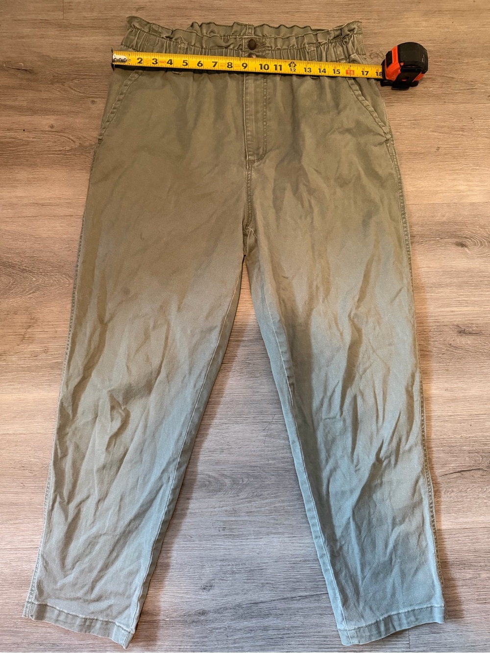 & Other Stories Olive Green Women Elastic Waist Chinos